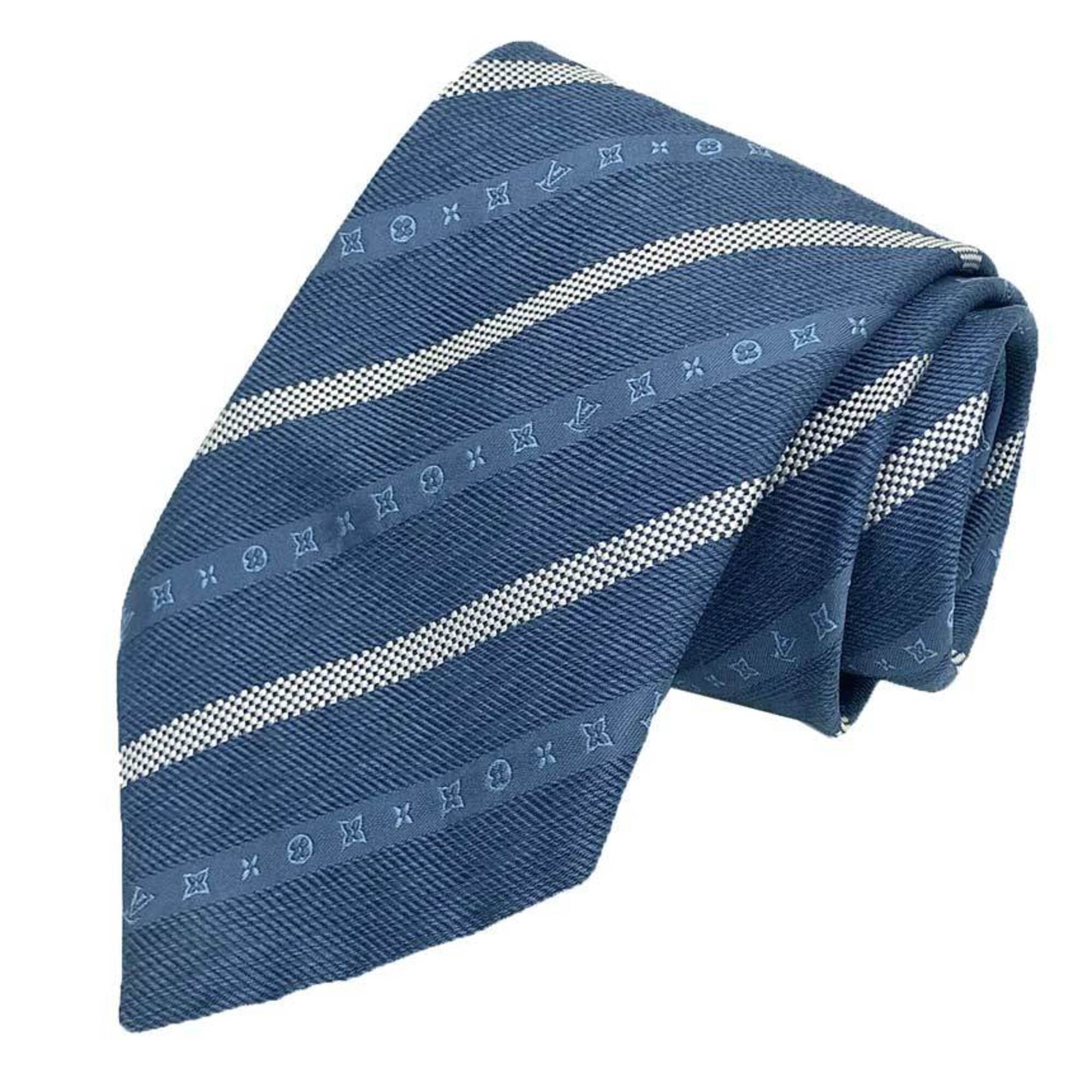 Louis Vuitton Louis Vuitton Cravat Fancy Stripes Necktie 8cm M73196 Blue Mari...